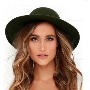 Rhythm Wool Suffolk Bohemian Fedora in Dark Green